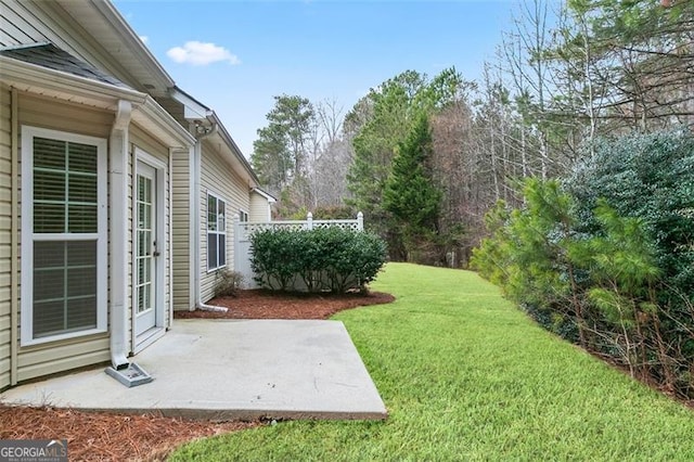 view of yard featuring a patio area