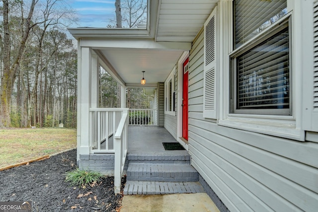 exterior space with covered porch