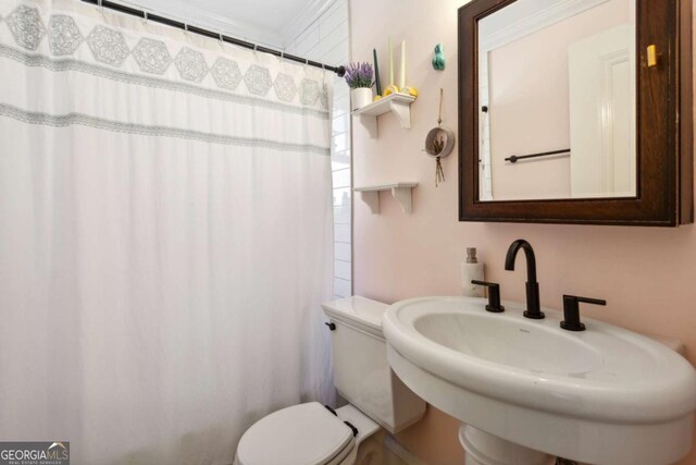 full bath featuring a sink and toilet