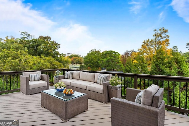 deck with outdoor lounge area