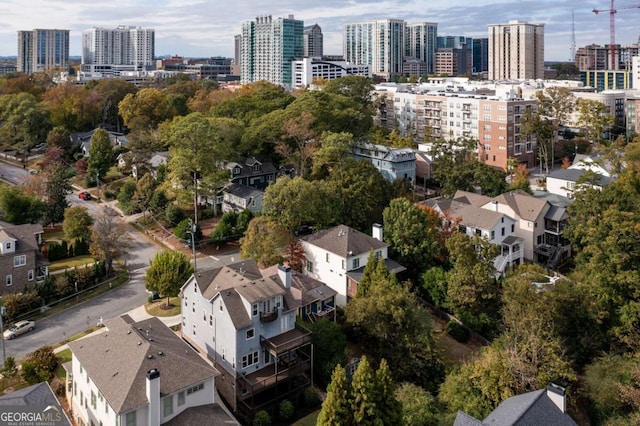 drone / aerial view featuring a view of city