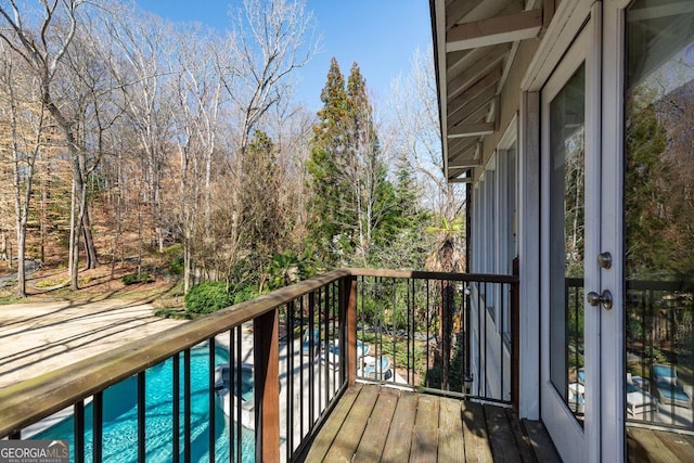 balcony with french doors