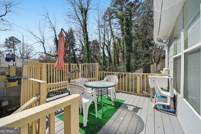 view of wooden deck