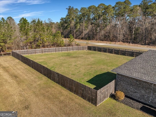 view of yard with fence