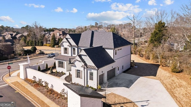 aerial view with a residential view