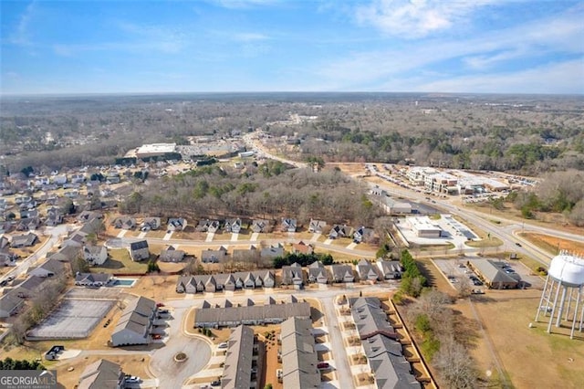 bird's eye view with a residential view