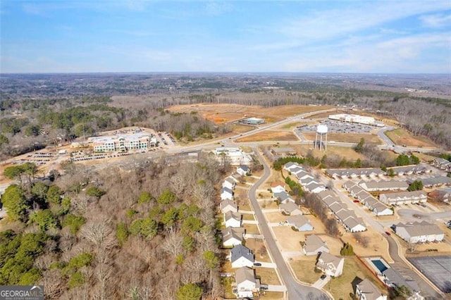 aerial view with a residential view