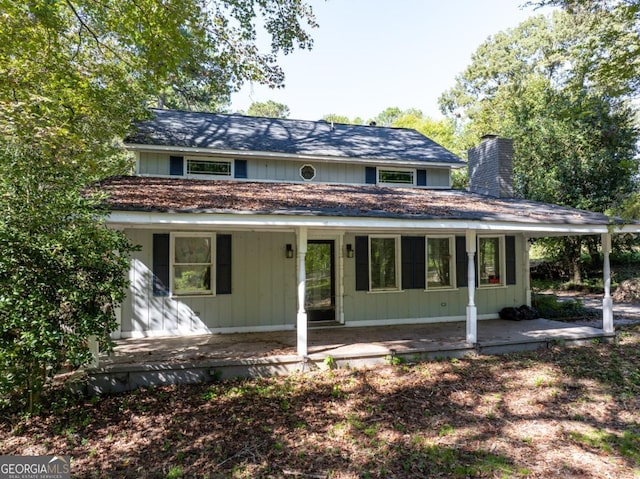 view of front of property with a chimney