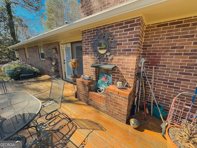 view of patio featuring a deck