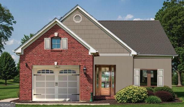 view of front of property featuring brick siding