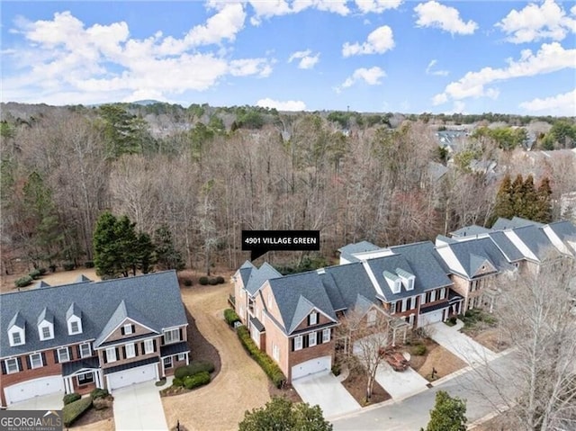 bird's eye view with a residential view