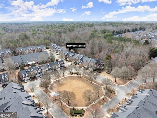 aerial view featuring a residential view