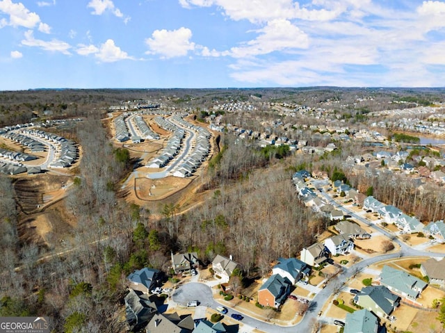 bird's eye view with a residential view