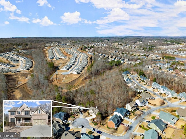 bird's eye view featuring a residential view