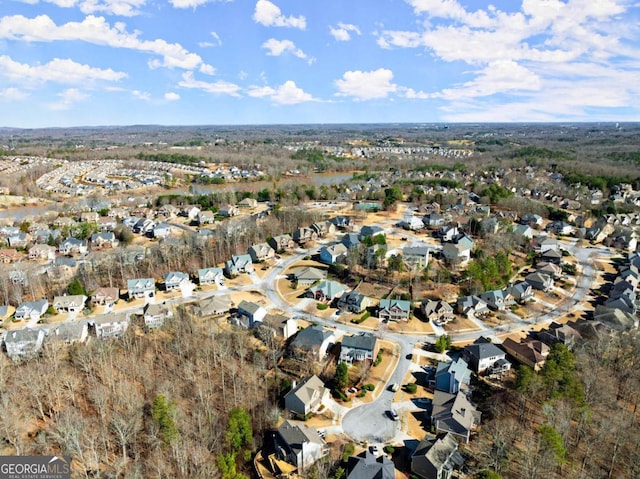 bird's eye view with a residential view