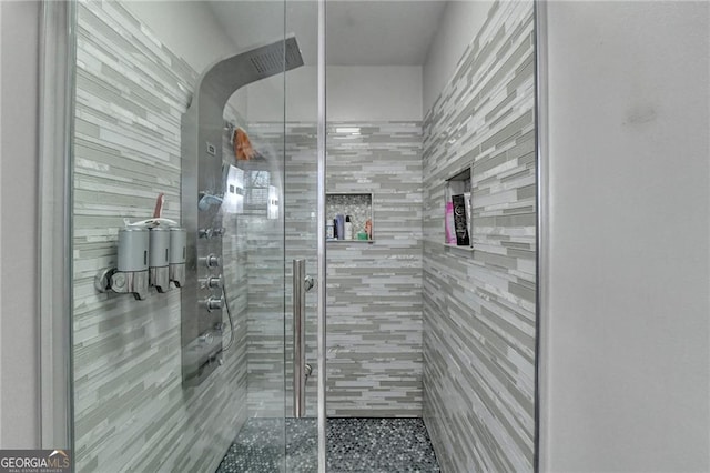 full bathroom with a stall shower