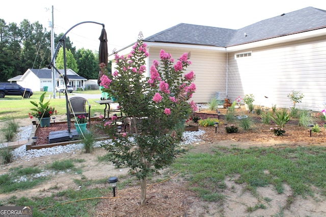 view of yard featuring a vegetable garden