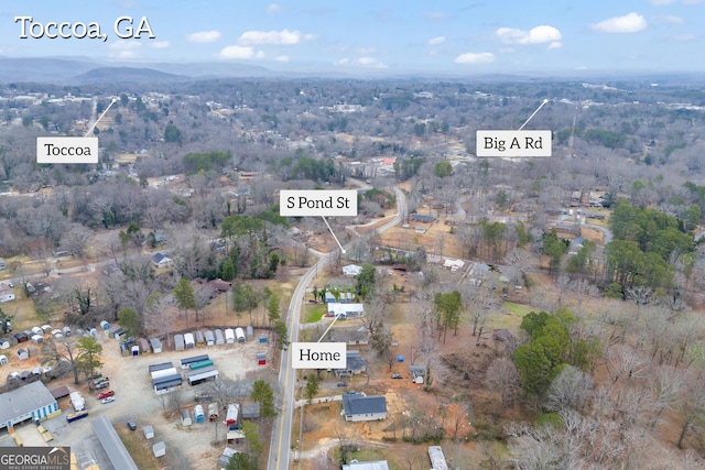 bird's eye view featuring a mountain view