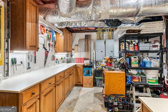 storage room with electric panel