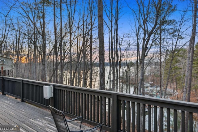 view of deck at dusk