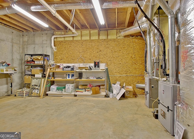 view of unfinished basement