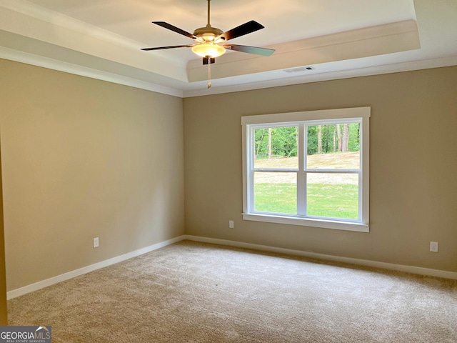 101 Westminster Ct, Winder, GA 30680 - spare room with carpet, a raised ceiling, and ceiling fan