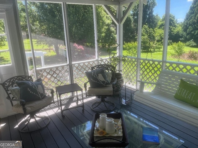 sunroom with a healthy amount of sunlight