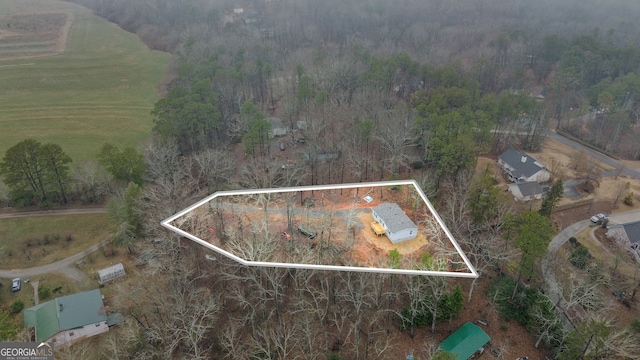 aerial view with a rural view