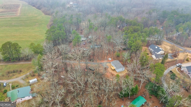 drone / aerial view with a rural view