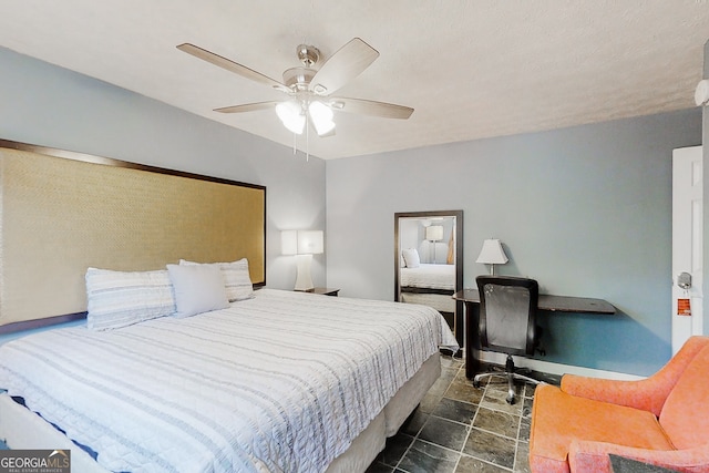 bedroom featuring a ceiling fan