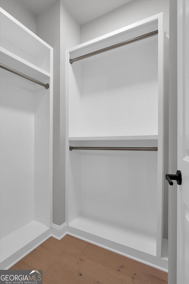 spacious closet featuring wood finished floors