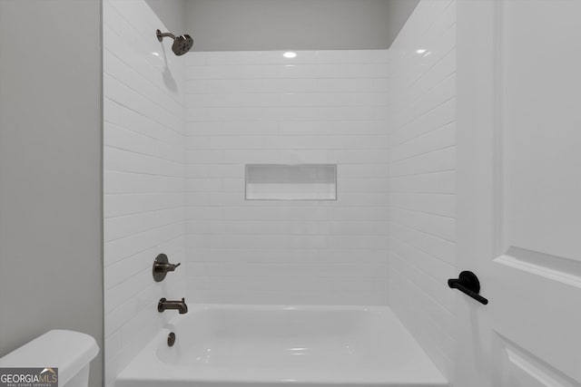 full bathroom with shower / bathing tub combination and toilet