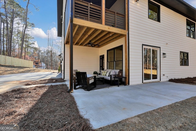 view of patio / terrace featuring an outdoor living space