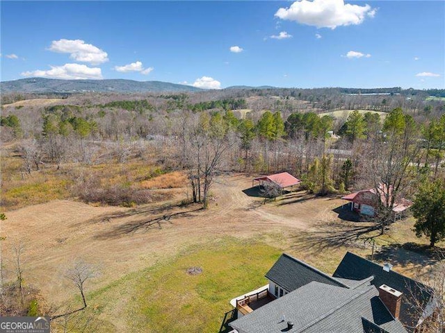 aerial view featuring a mountain view