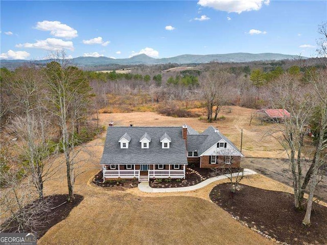 bird's eye view featuring a mountain view