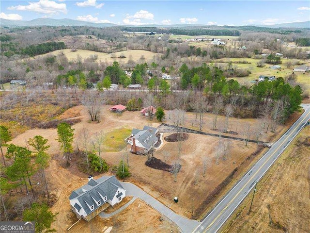 bird's eye view with a rural view