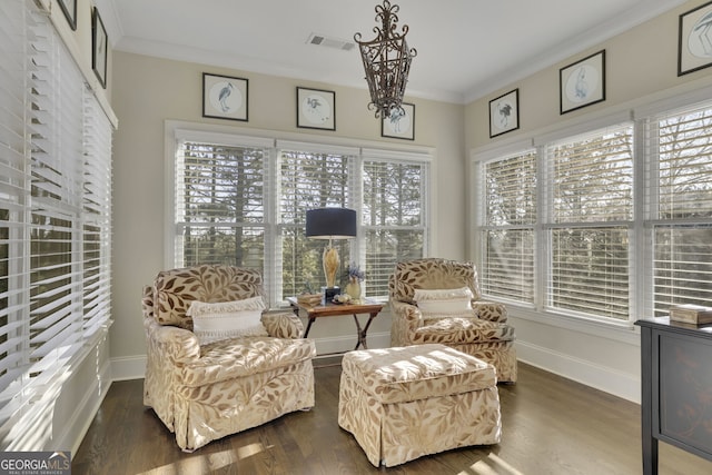 sunroom featuring visible vents