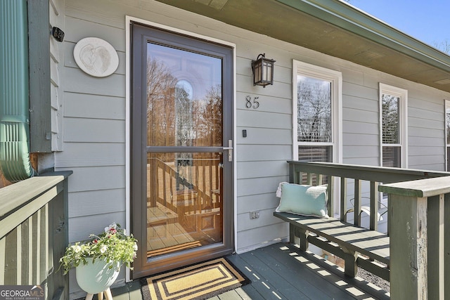 view of doorway to property