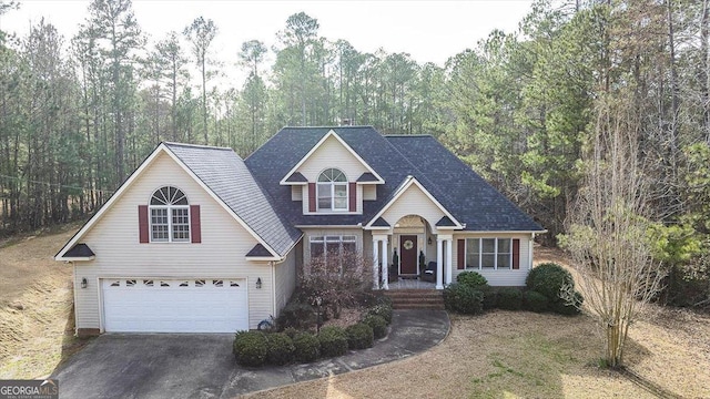 traditional-style home featuring driveway and an attached garage