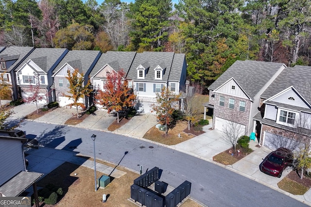 aerial view featuring a residential view