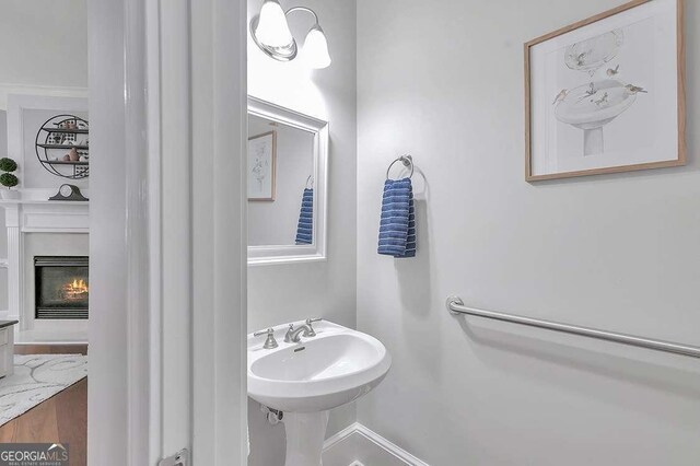 7524 Portbury Park Ln, Suwanee, GA 30024 - bathroom with a lit fireplace