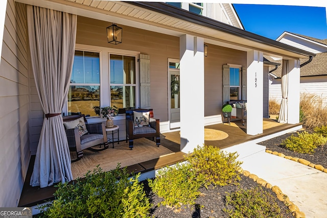 view of patio with a porch