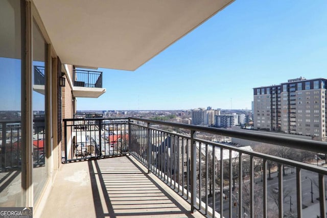 balcony with a city view