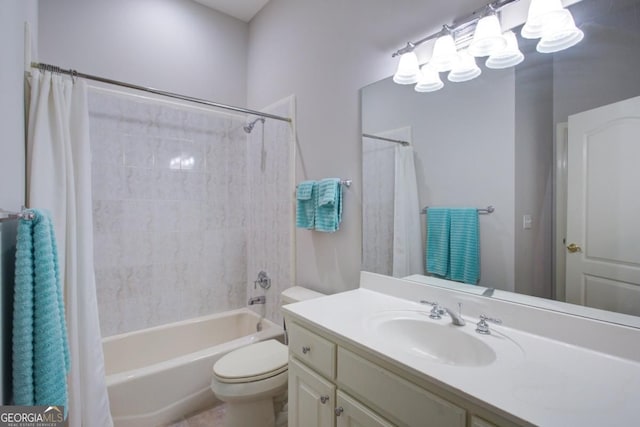 8910 Champion Ct, Ball Ground, GA 30107 - full bathroom with vanity, toilet, and shower / bath combo
