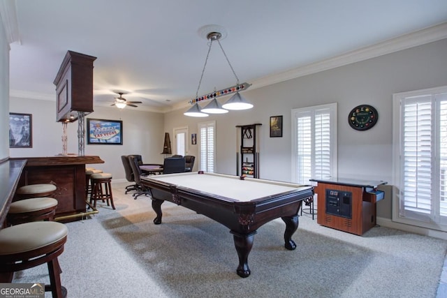 8910 Champion Ct, Ball Ground, GA 30107 - playroom featuring light carpet, healthy amount of natural light, and ornamental molding
