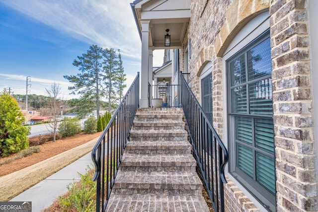 view of stairway