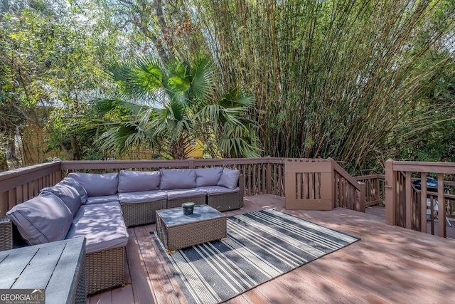 deck with outdoor lounge area