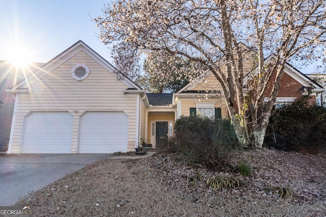 view of front facade featuring a garage and driveway