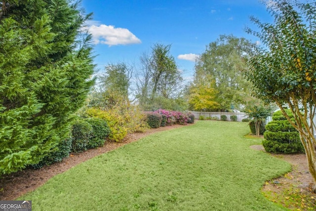 view of yard with fence