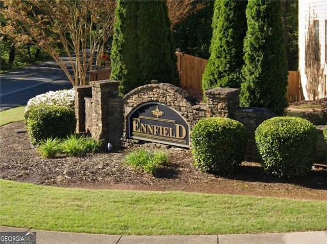 view of community sign